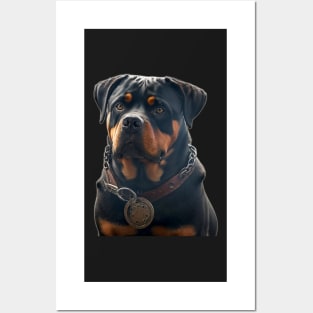 Rottweiler Steampunk Ai generated Posters and Art